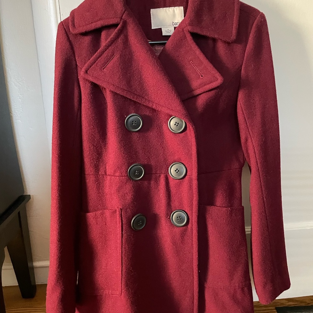 Bar lll Burgundy Pea Coat